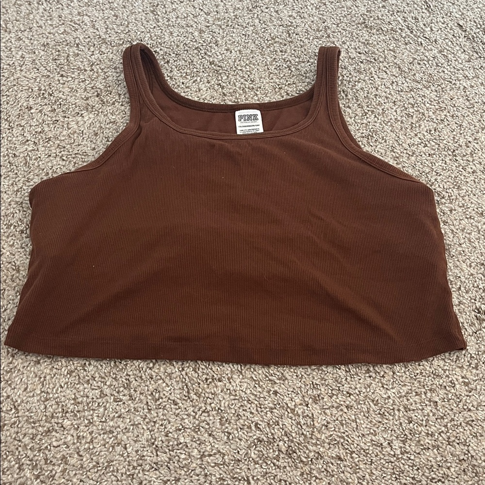 PINK Victoria's Secret Chocolate Ribbed Top